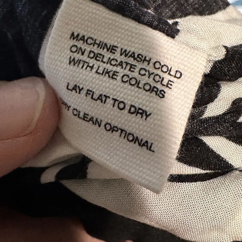 Mikoh Swim Coverup Dress Monstera V Neck Beach Cruise Rayon 3 L/XL Black White - Image 7