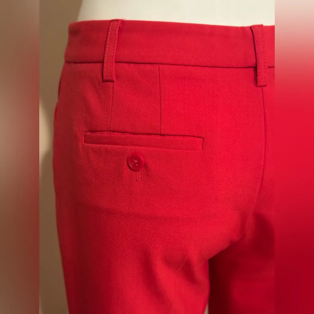 LAUNDRY BY SHELLI SEGAL LOS ANGELES Flame Scarlet Red LowRise StraightPants Sz 6 - Image 8