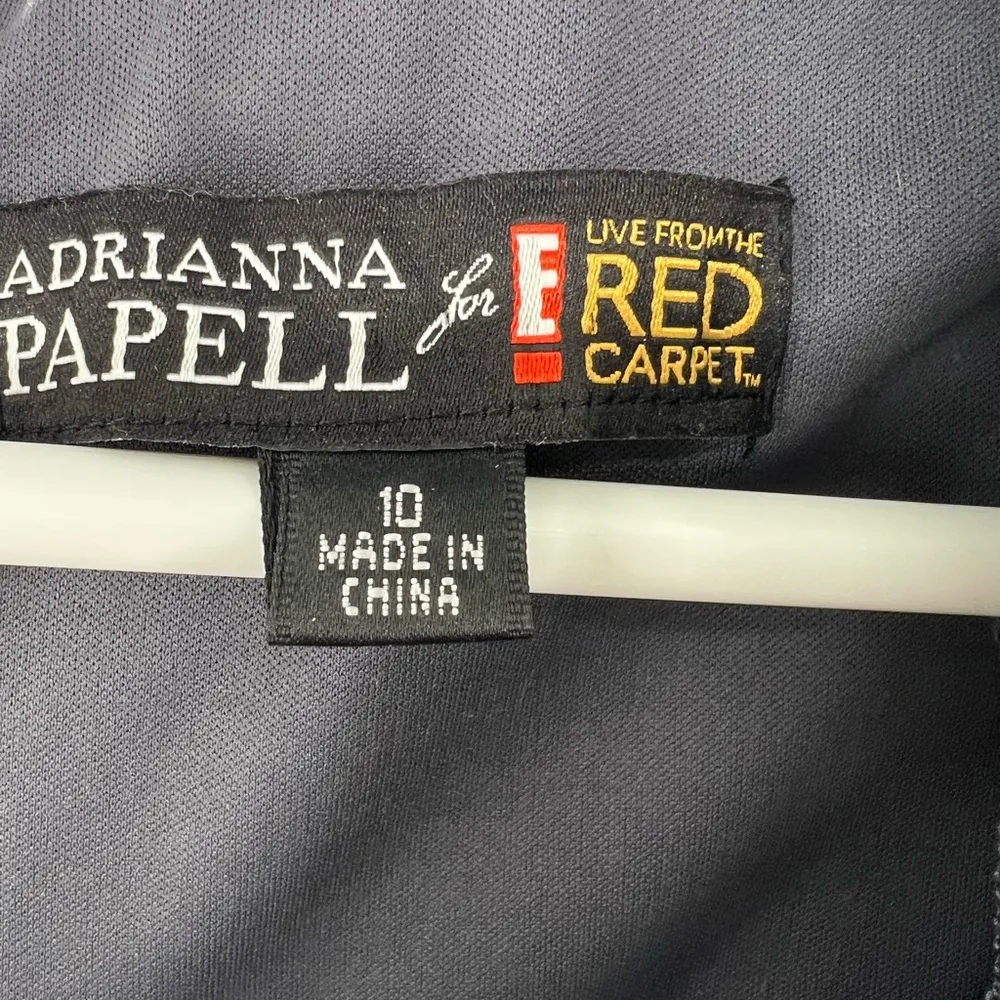 Adrianna Papell 10 gray evening gown formal pintuck ruffle flowy event party - Image 6