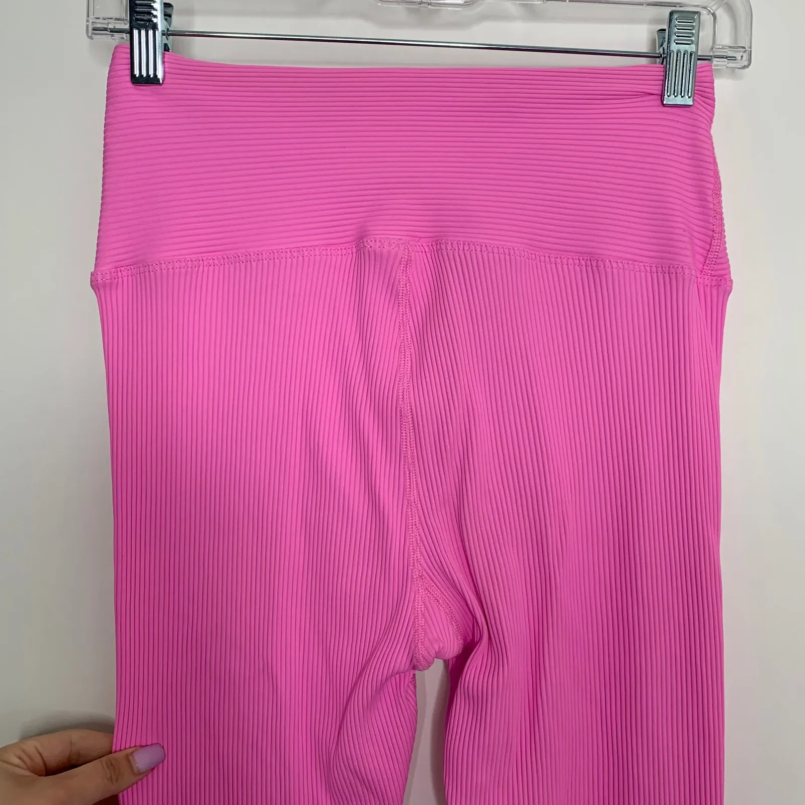Year of Ours Bandier Rib Leggings Hot Pink Womens XL - Image 7