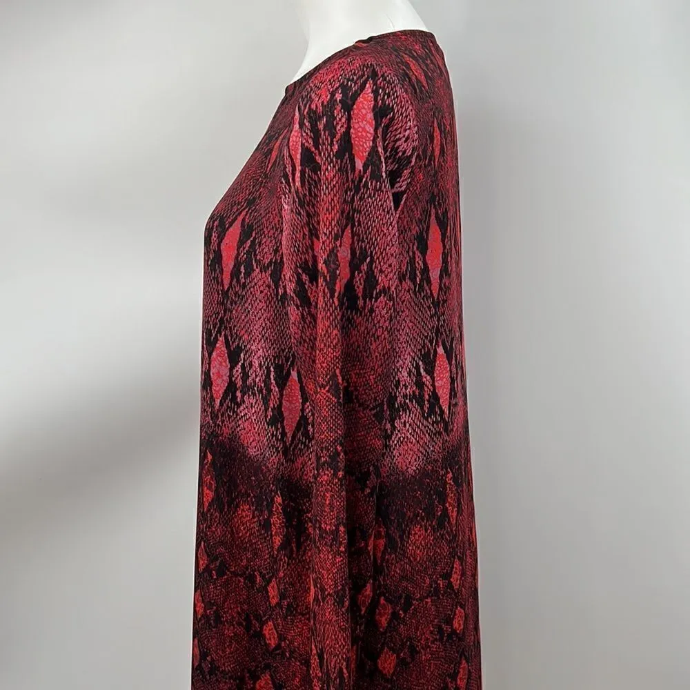 BB Dakota red black animal print long sleeve dress - Image 4