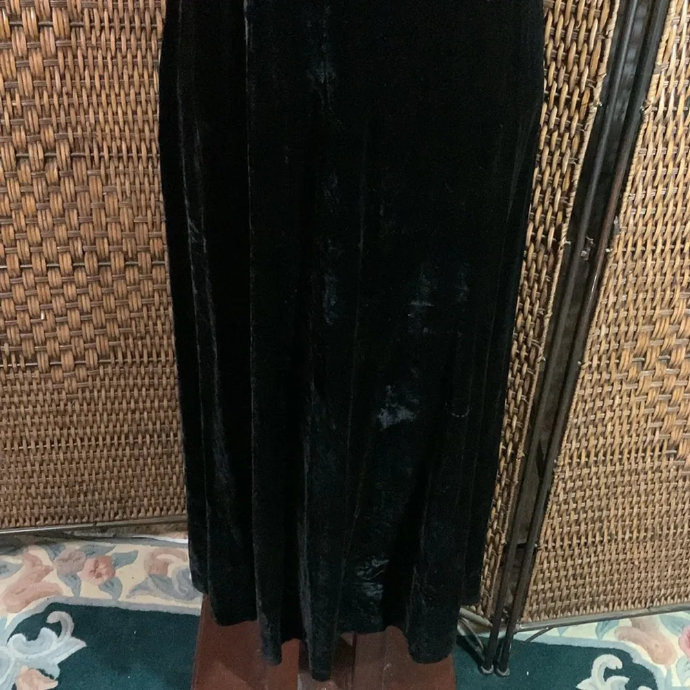 Vintage Laura Ashley Black Velvet Silk Blend Sleeveless Dress Size 6 - Image 6