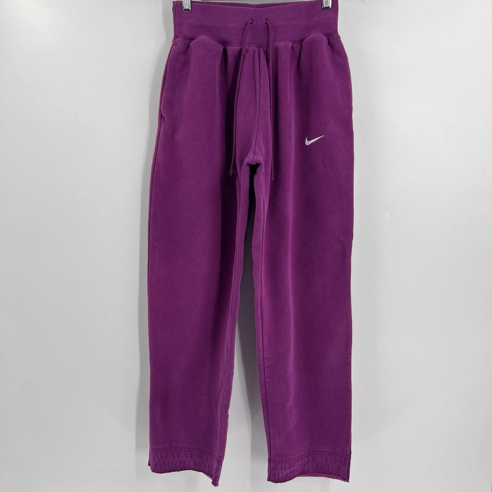 Nike Phoenix Fleece Women's Small High Waisted Oversized Sweatpants Hot Fuchsia - Image 2