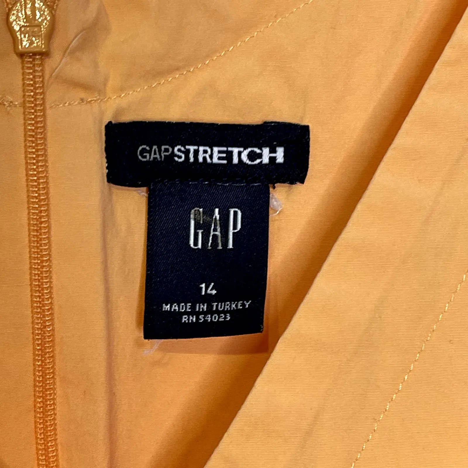 Gap Tank Dress Size 14 Orange Cotton Stretch Blend Womens Back‎ Zip Sleeveless - Image 5