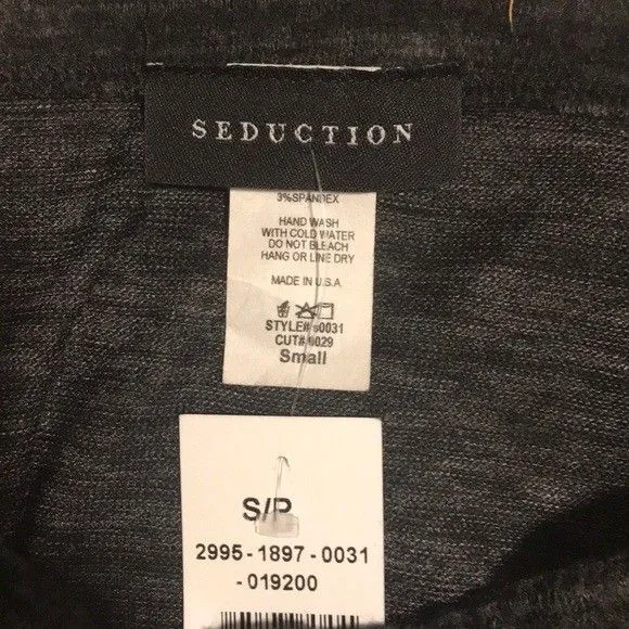 NWT Seduction Small Solid Plain Dark Gray Thin Mini Skirt Womens - Image 6