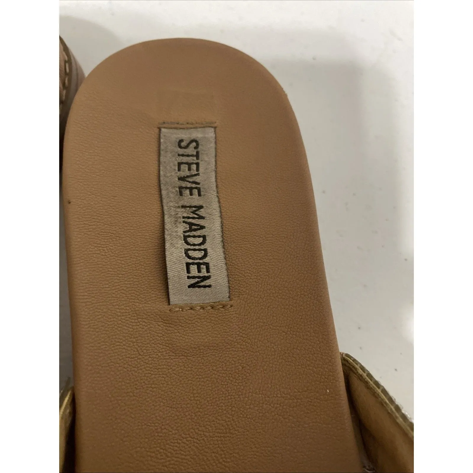 Steve Madden Flat Sandals Rhinestone  Slides Size 8.5M - Image 7