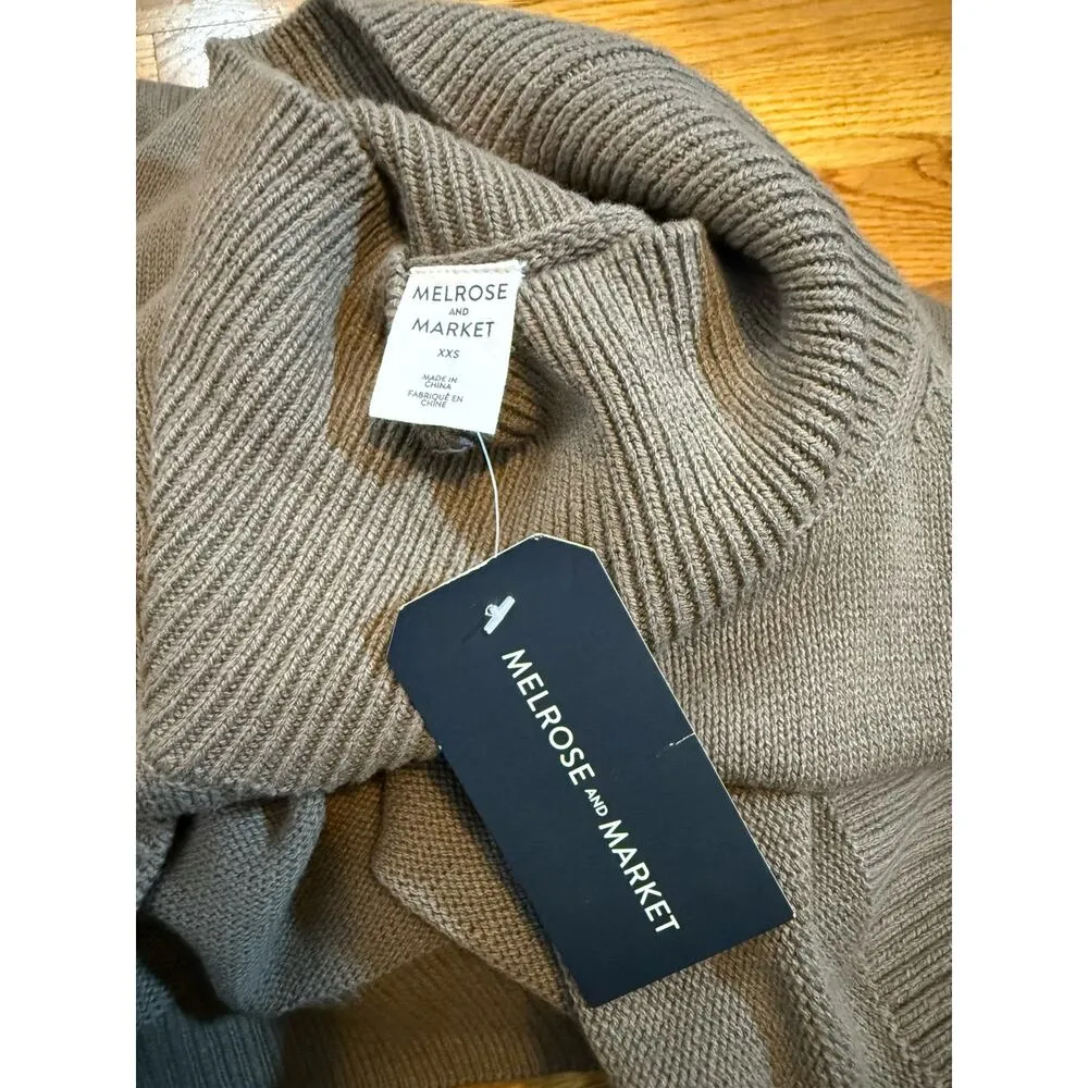 Melrose & Market Women’s XXS Brown Oversized Turtleneck Long Sleeve Sweater - Image 8