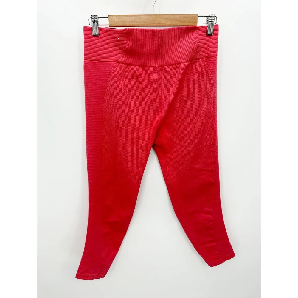 Aerie Leggings Womens Large Coral Pink Offline Seamless Capri Cropped Legging - Image 2