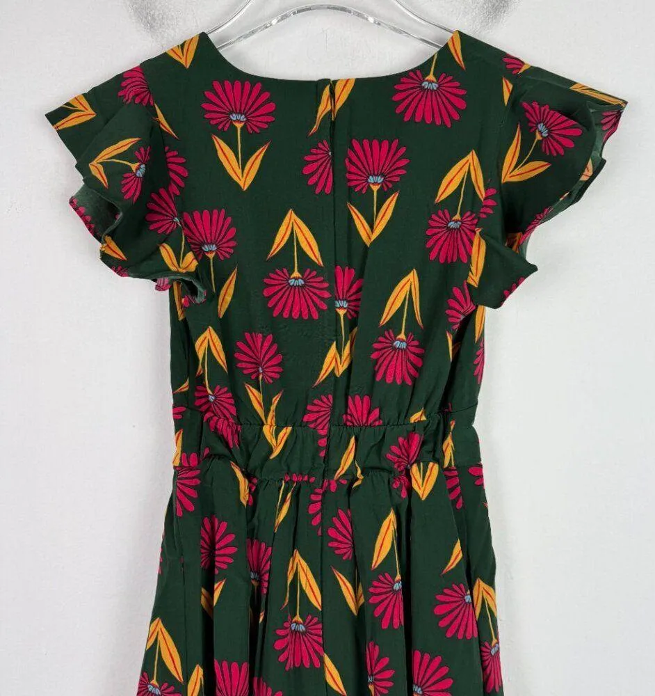 NWT ModCloth Truly You Floral Fit And Flare Dress Forest Green Size XXS NEW - Image 10