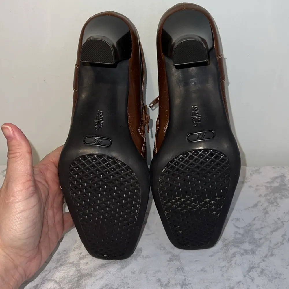 A2 by Aerosoles Brown Ankle Booty Side Zipper Size 8.5 - Image 7