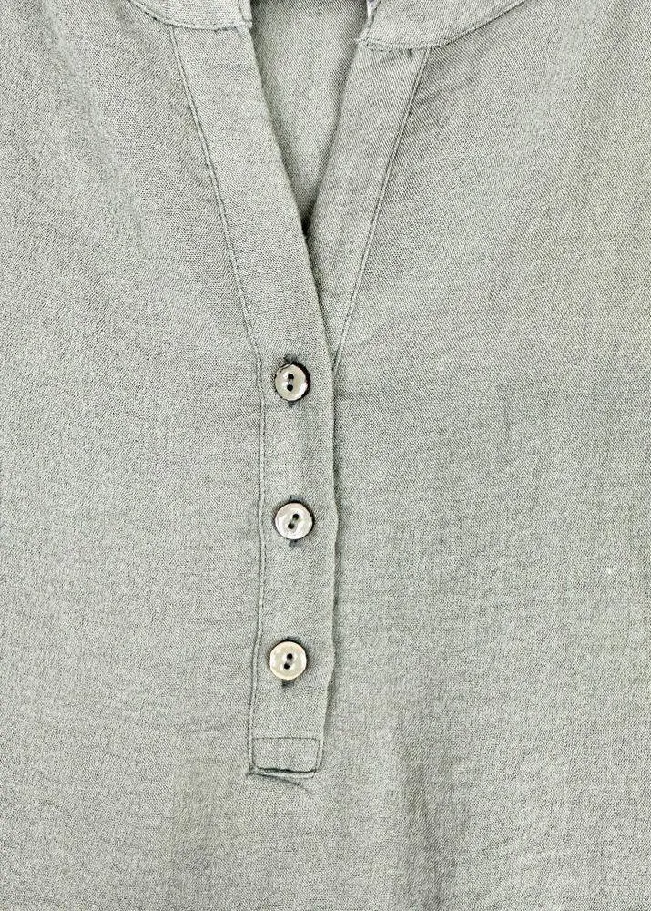 Lulu B Asymmetrical Long Sleeve Tunic Top Size Small Green Roll Tab High Low - Image 3