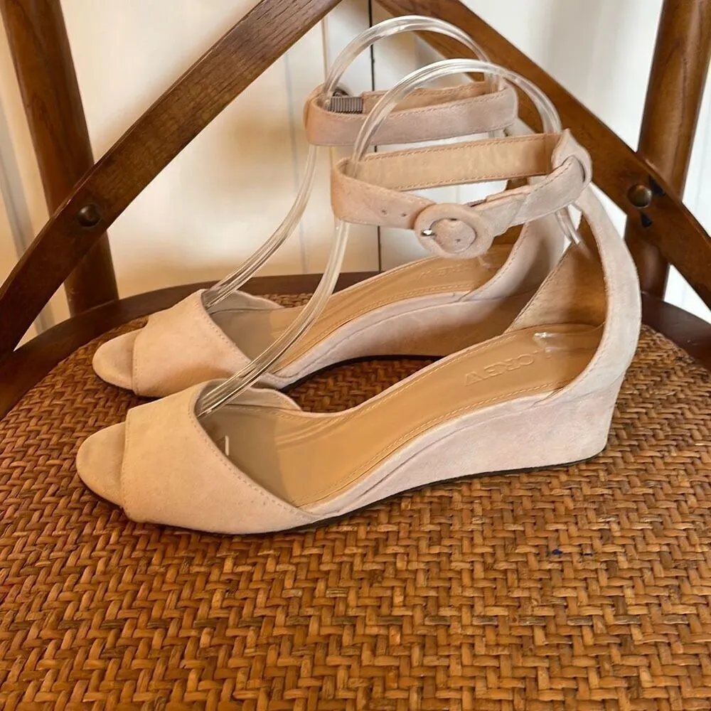 J.Crew blush pink suede wedge sandals size 6 - Image 6