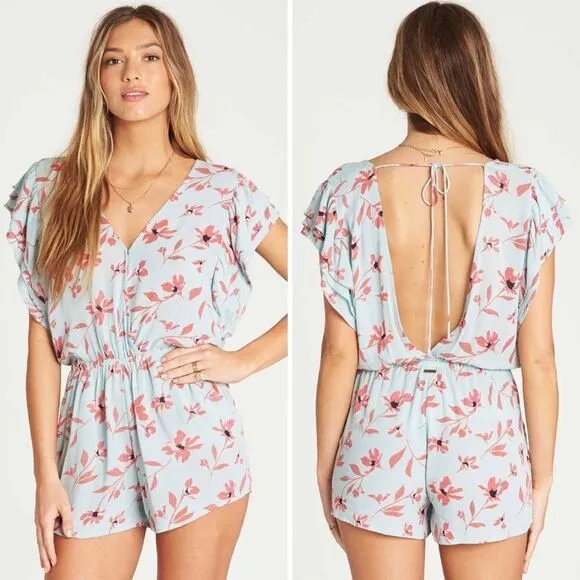 Billabong  Size Small Ruffle Up Floral Romper - Image 2