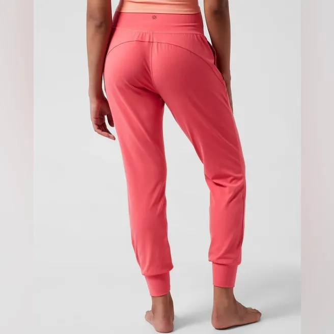 NWT Athleta Salutation Joggers, Coral Pink, Size S - Image 2