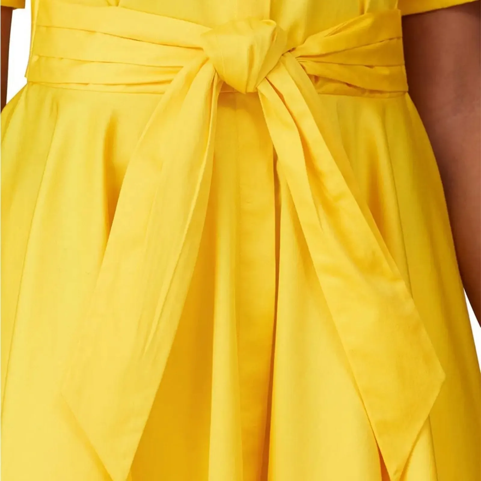 Badgley Mischka Yellow Shirt Collar Flare Dress 22 plus - Image 5