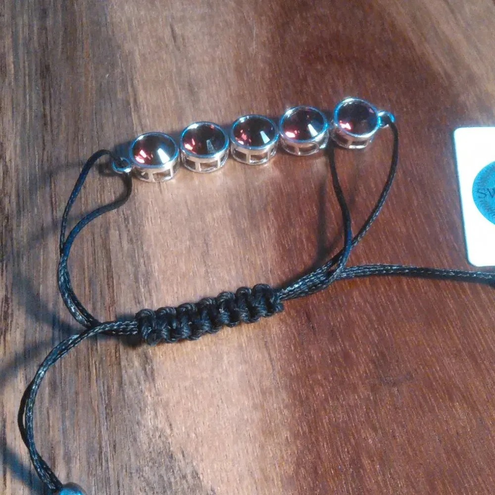 Swarovski Burgundy Crystal Brass Bracelet - Image 4