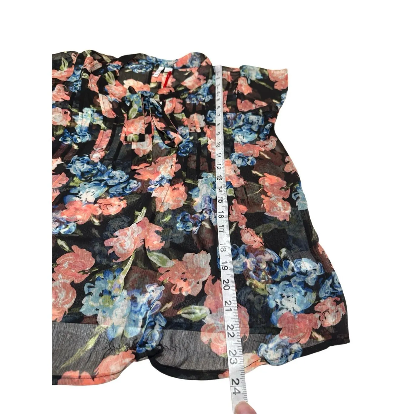 ELLE Sheer Floral Print Blouse Sz XS NWT - Image 7