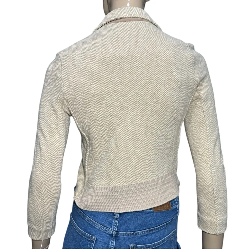 Ralph Lauren Vintage Women’s Size 4 Tan Beige Herringbone Suede Trim Jacket - Image 6