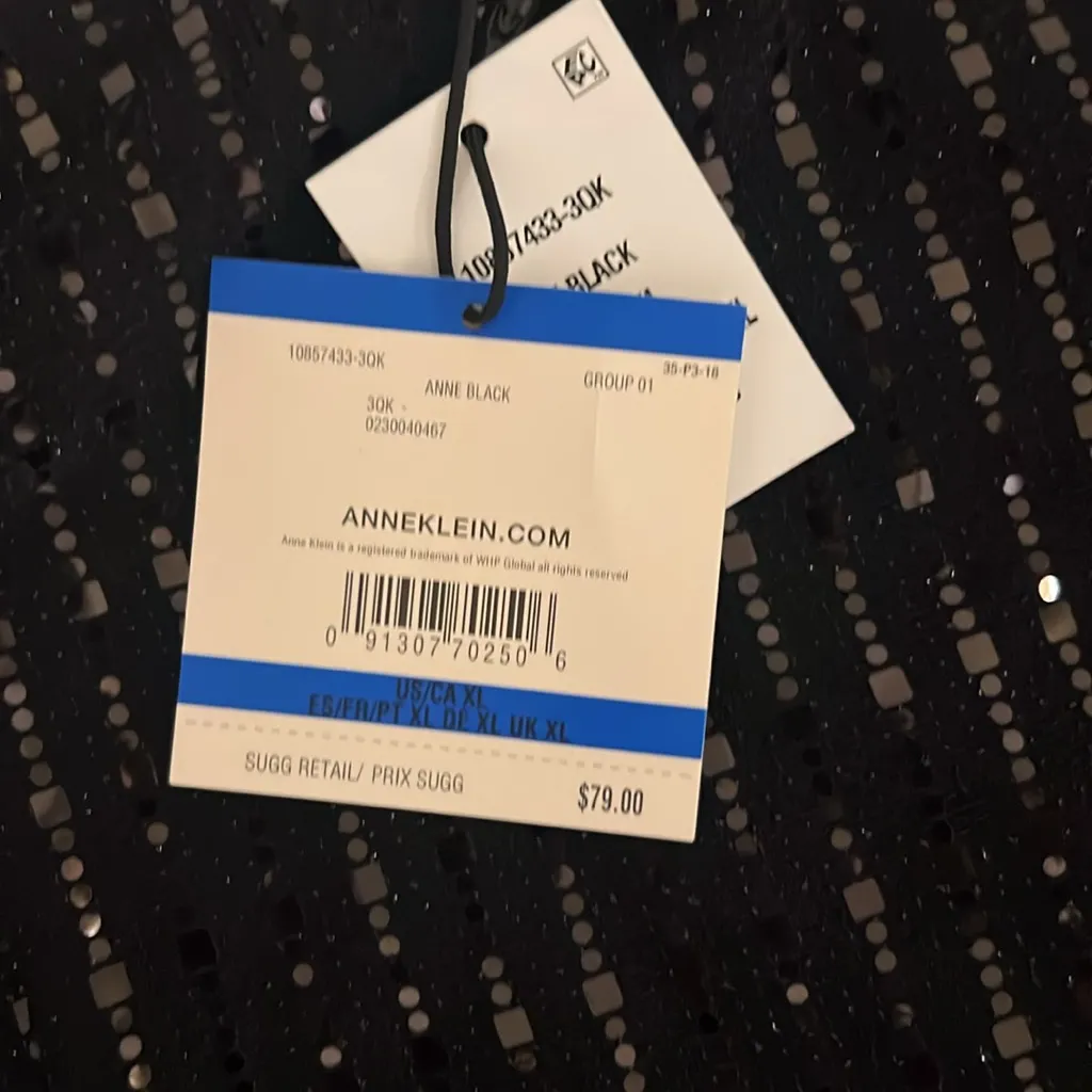 Anne Klein Black Sequin Top - Image 6