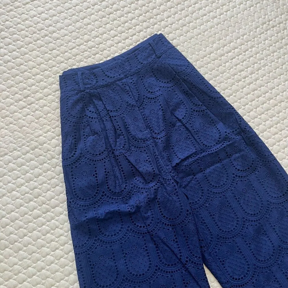 NWOT FARM Rio Embroidery Pineapple Eyelet High Waist Wide Leg Pants Women's XL - Image 9