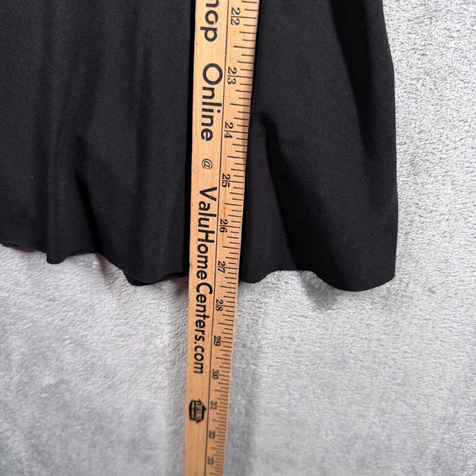 Susan Graver Black Cold Shoulder Tiered Ruffle Blouse Large 3/4 Sleeve Neutral - Image 8