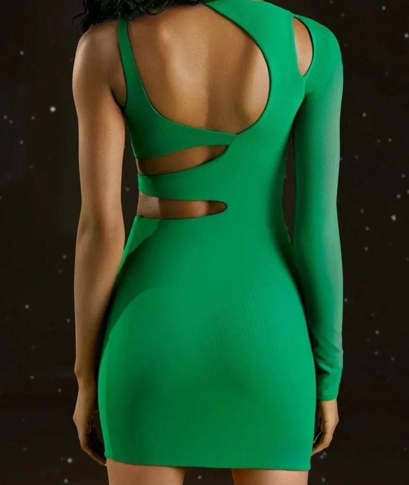 asymmetrical cut out dress - Image 3