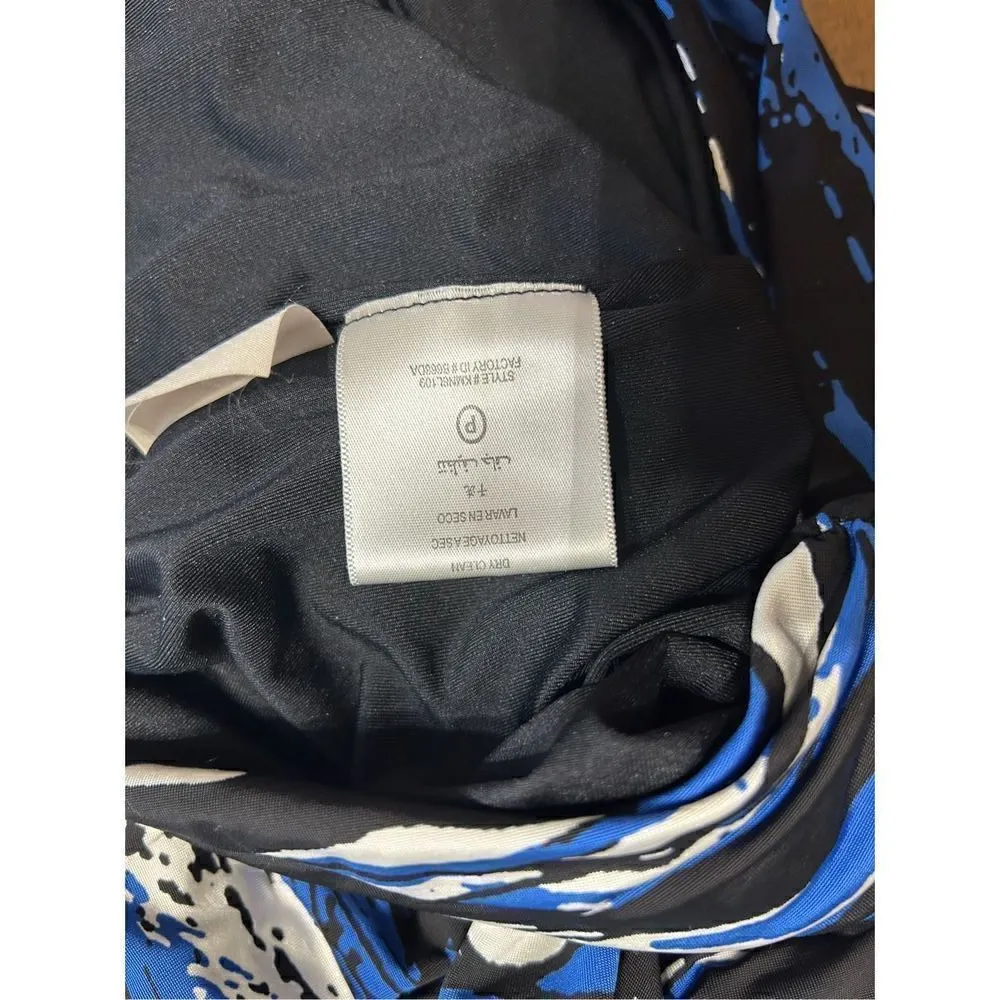 BCBGmaxazria LARKSPUR BLUE RUCHED CAP SLEEVE RAYON JERSEY DRESS Size XS - Image 9