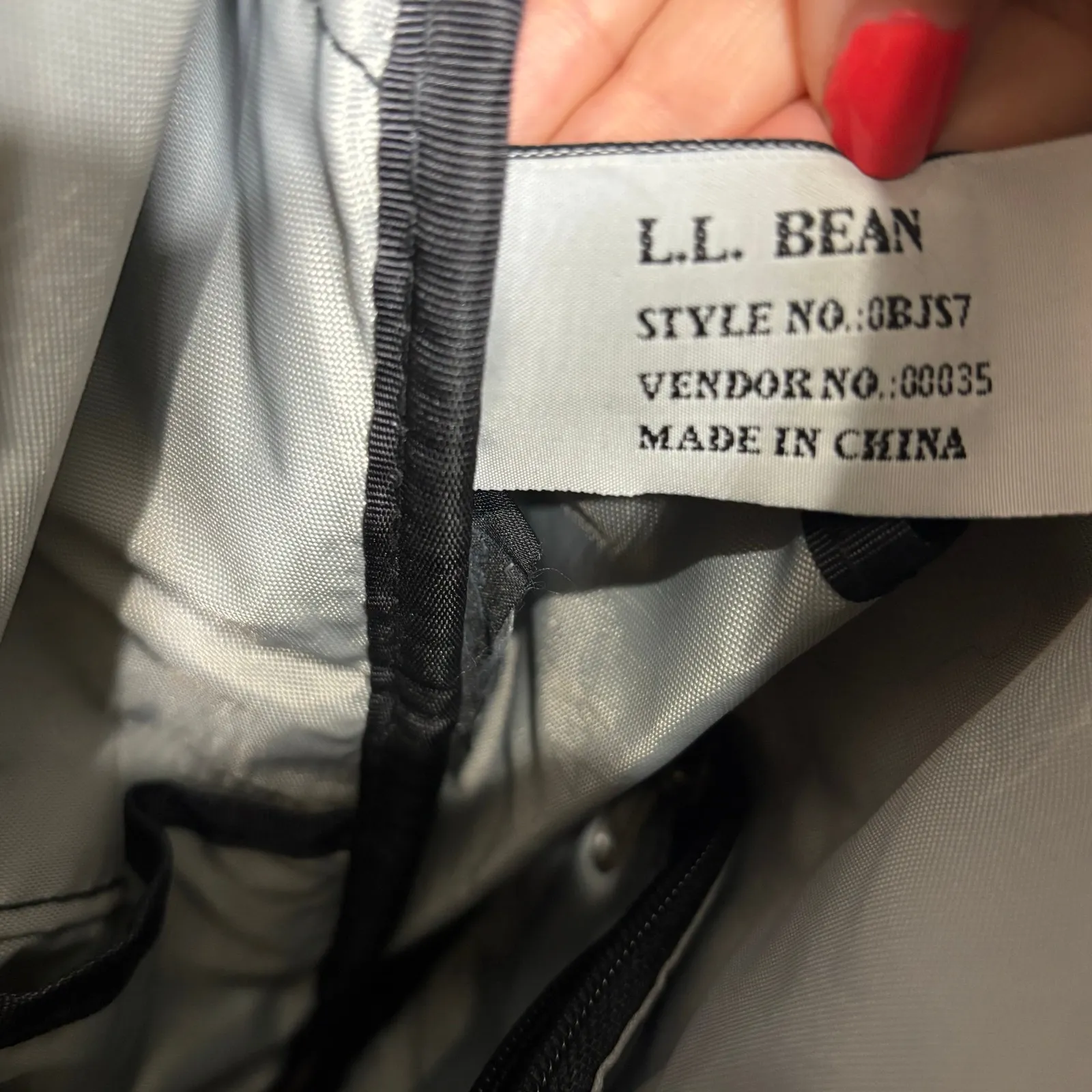 LL Bean Vintage Tapestry Leather Trim Sling Backpack Brown - Image 6