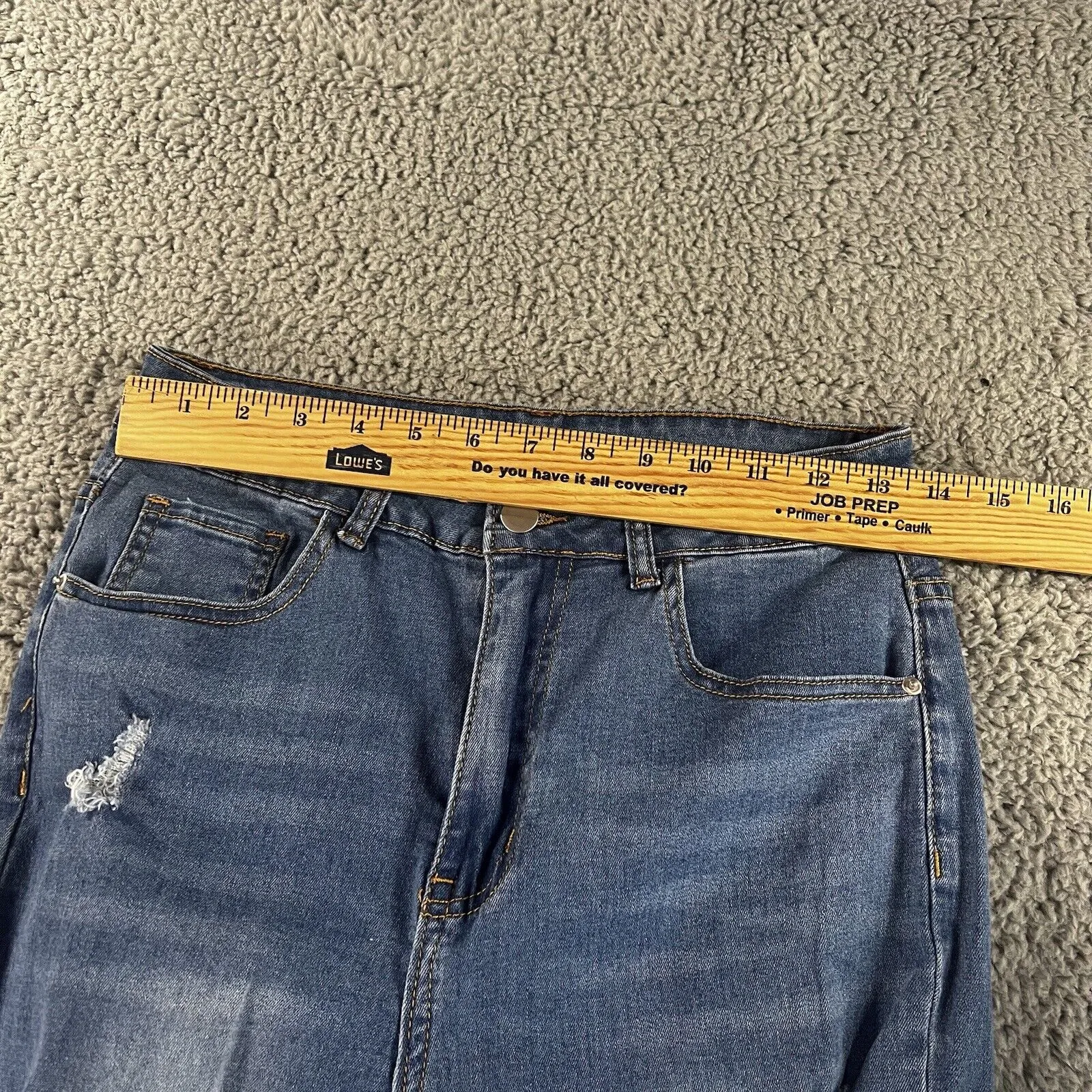 Distressed Skinny Jeans Women 27x29 High Rise Skinny Raw Hem Boho Chic‎ Casual - Image 5