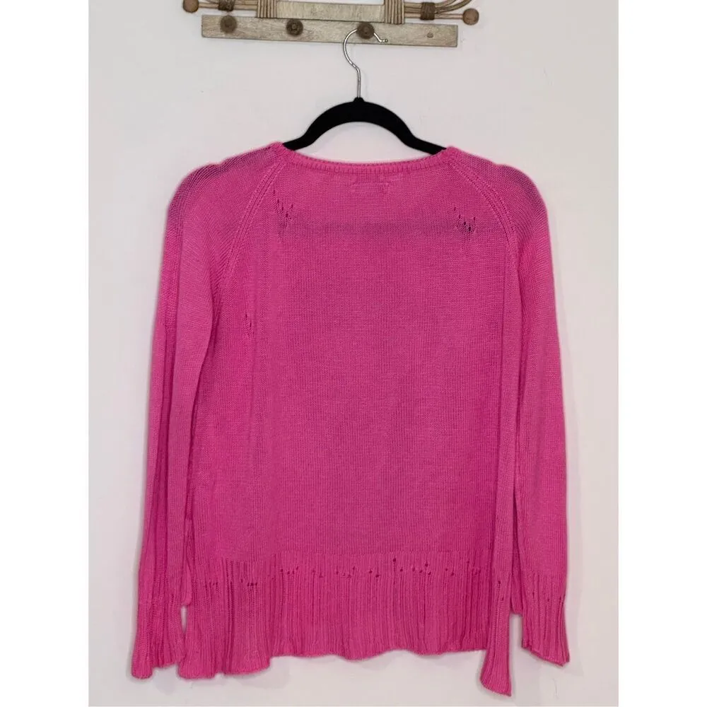 Lauren Moshi Helena Rasta Lion Sweater Pink Small - Image 4