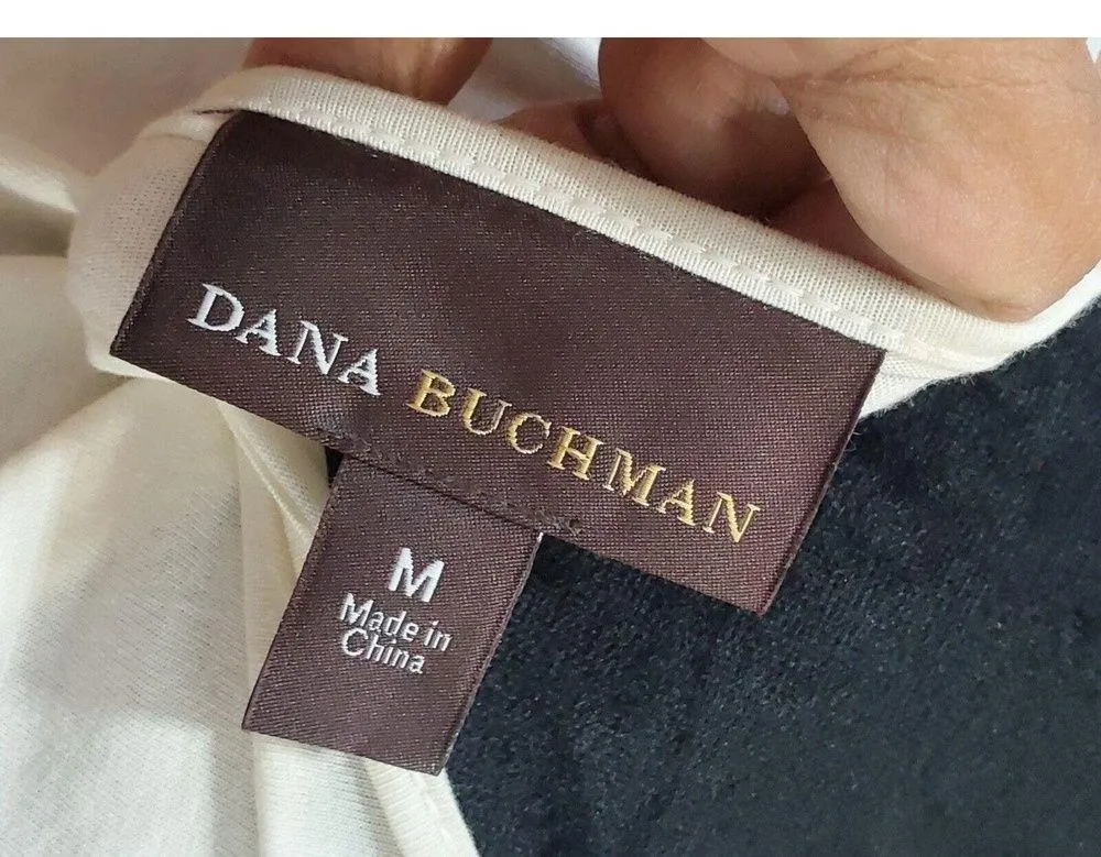 Dana Buchman White & Red Floral Sequin Round Neck Sleeveless Top Blouse Size M - Image 7