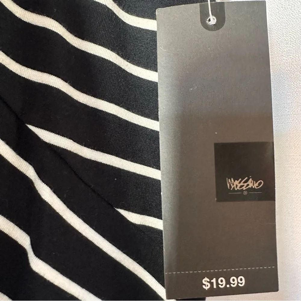 NEW NWT Mossimo Women’s Black Breton Striped Maxi Skirt Side Slit Sz S Nautical - Image 4