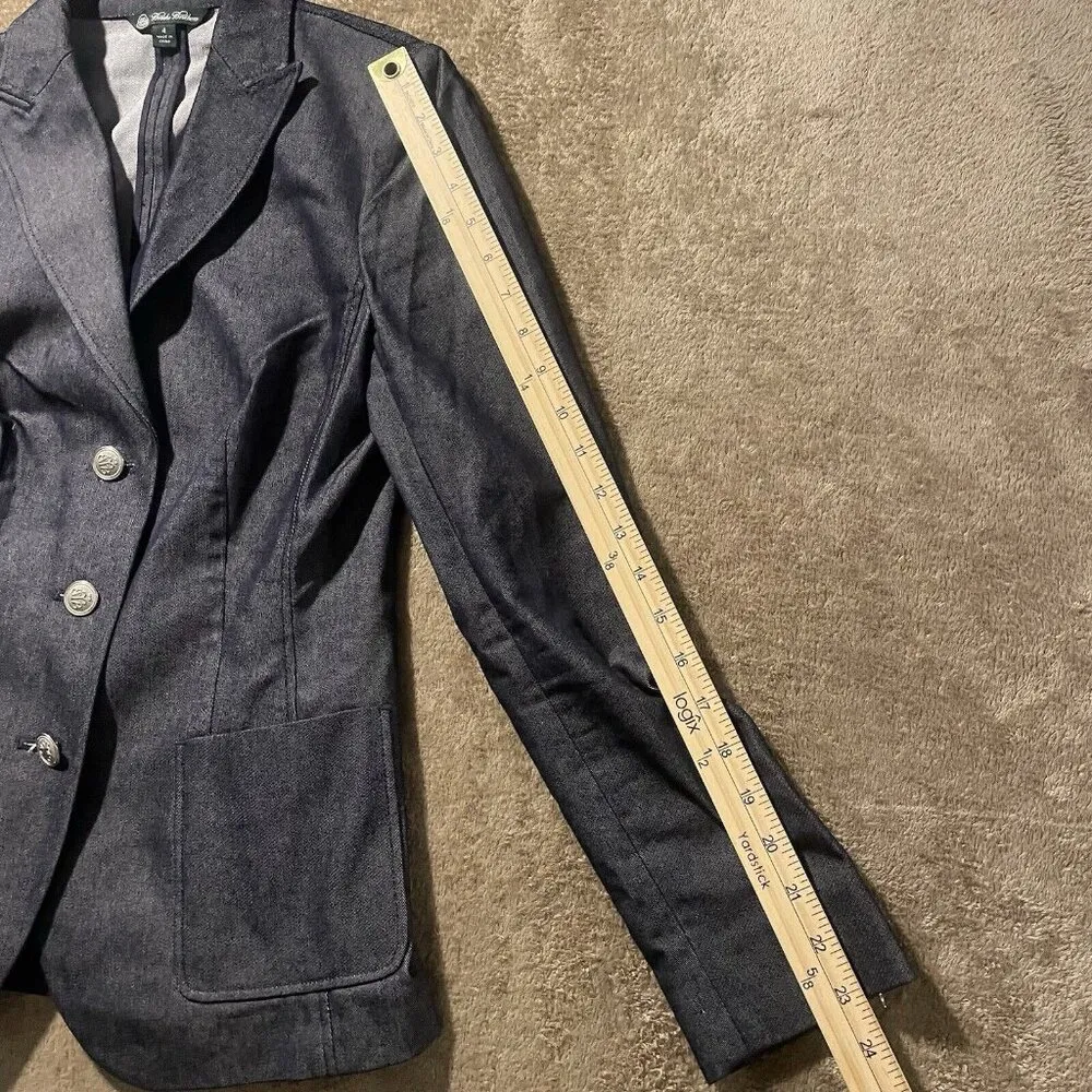 Brooks Brothers Women’s Navy Cotton Single Breasted Blazer Size 4 Silver Buttons - Image 8