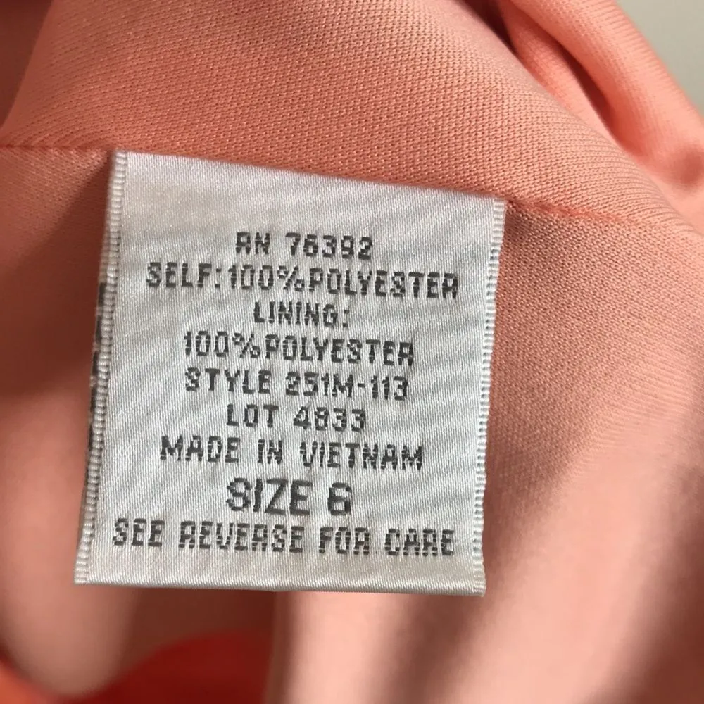 Olivia Matthews Women's Dress Coral/Peach Round-neck Sleeveless size 6 - Image 9