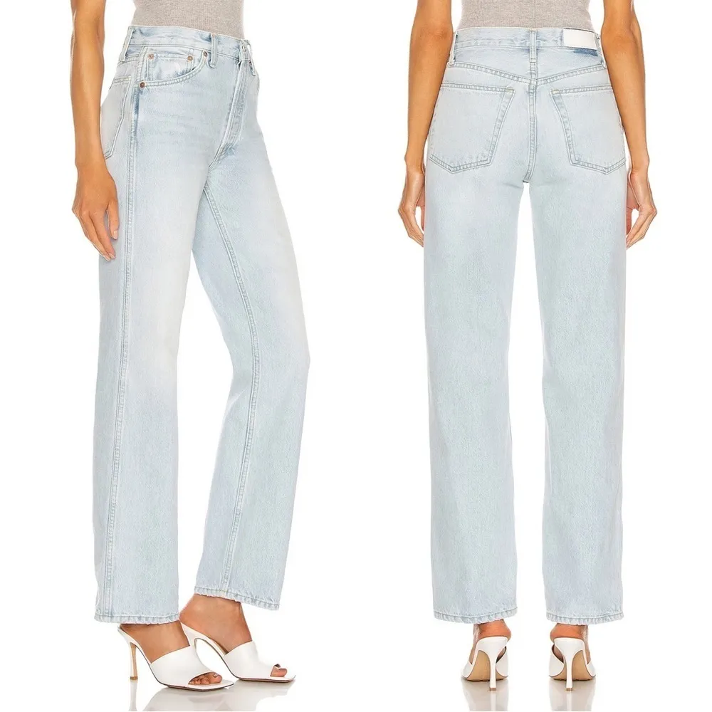 RE/DONE • 90s High Rise Loose jeans Perfect Light Indigo wash button fly baggy - Image 15