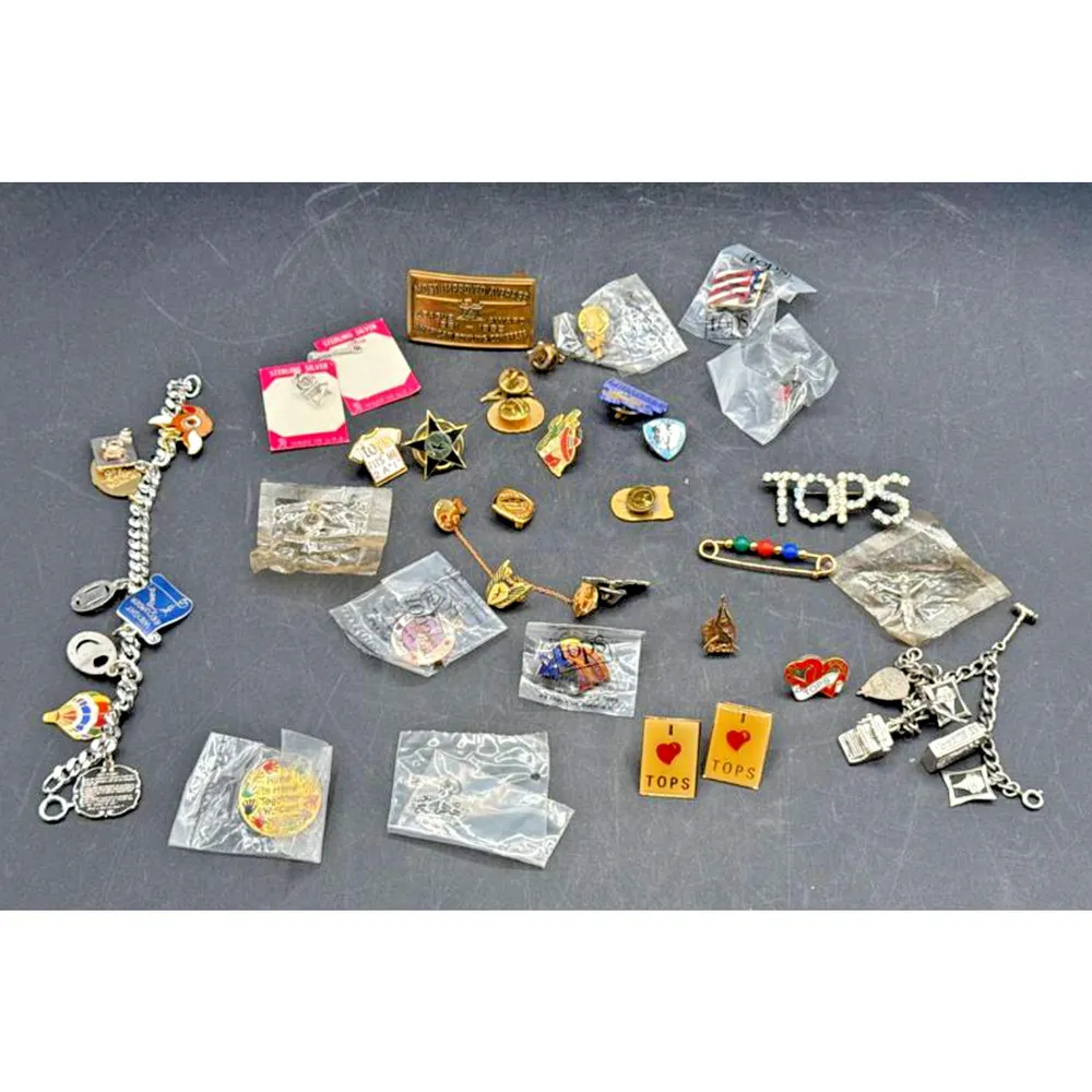 Vintage Tops Kops Honor Society Gold Tone Pinback Pin Award - Image 4