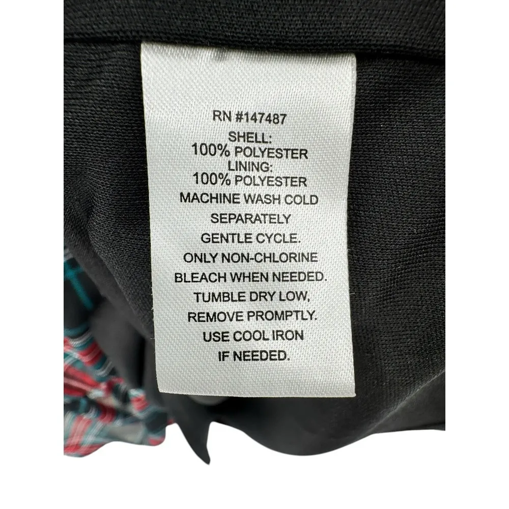 Draper James Plaid Tie Neck Ruffle Hem Dress Size Large Sheer Long Sleeve Preppy - Image 6