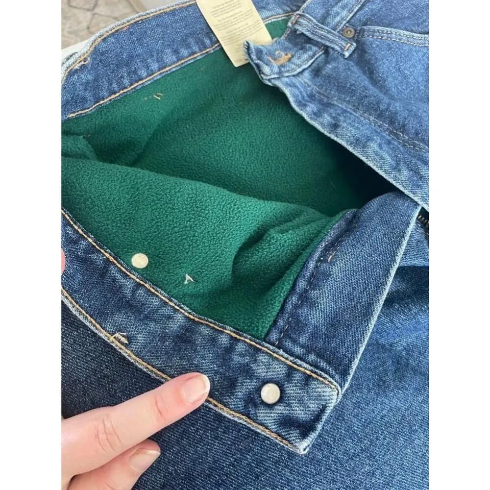 NWT Vintage Wrangler Relaxed Fit Mom Jeans Size 9/10 Blue Green Fleece Lined NEW - Image 9