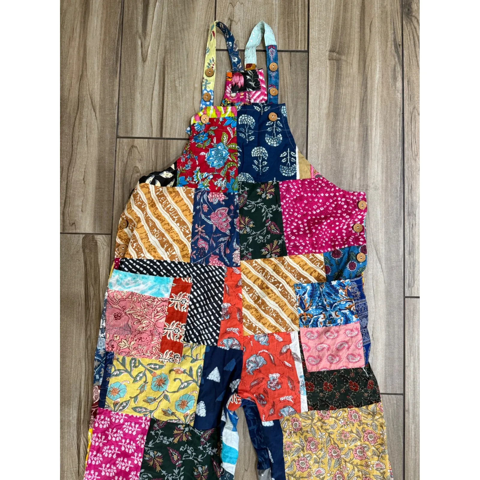 NWT Kantha Kathmandu Handmade Patchwork‎ Overalls Fits Small Medium Large Size undefined - Image 3