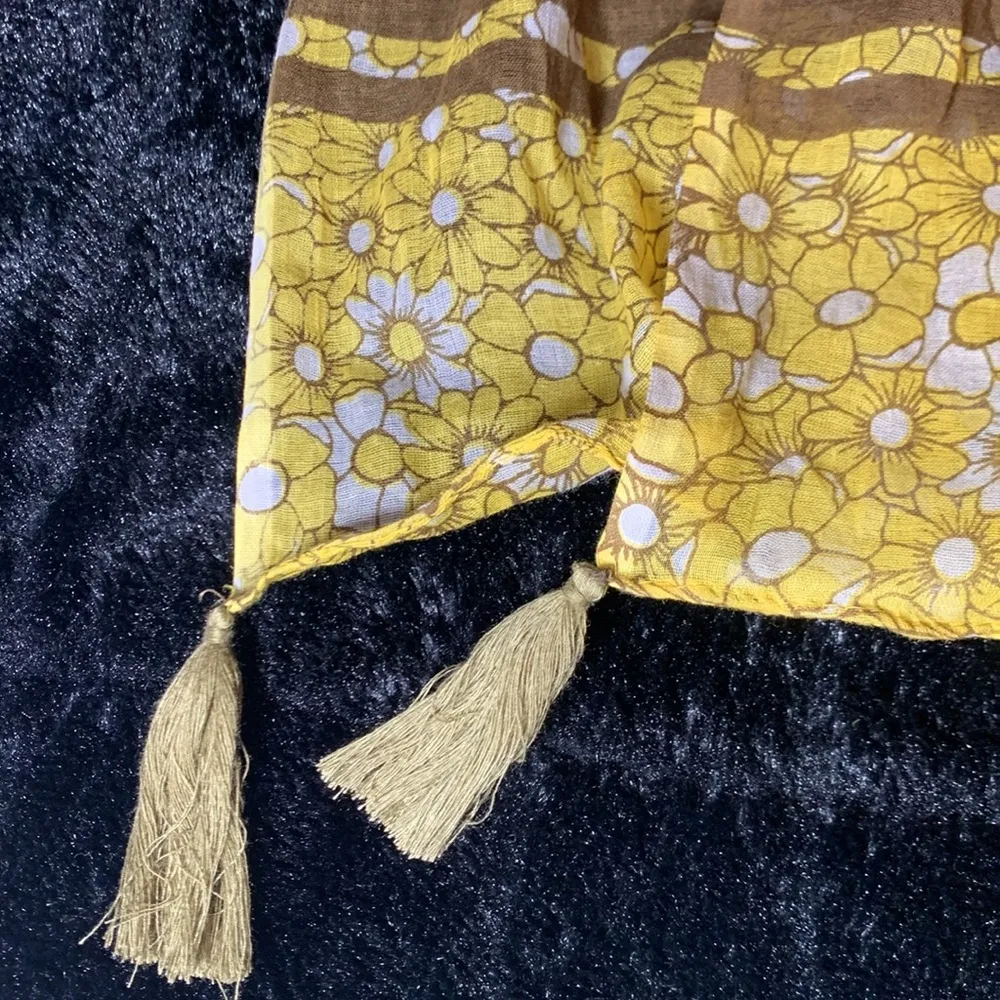 Women's Yellow Daisy Cotton Kaftan Swimsuit Cover Up & Matching Flip Flops NWT Size undefined - Image 13