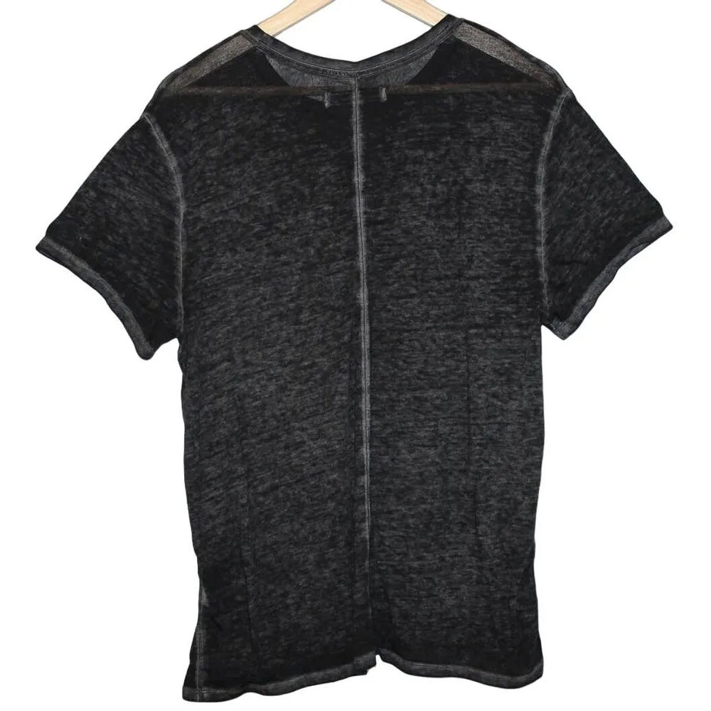 Women's Abercrombie & Fitch Black Gray Pull Over Short Sleeve T Shirt Top Size L - Image 2