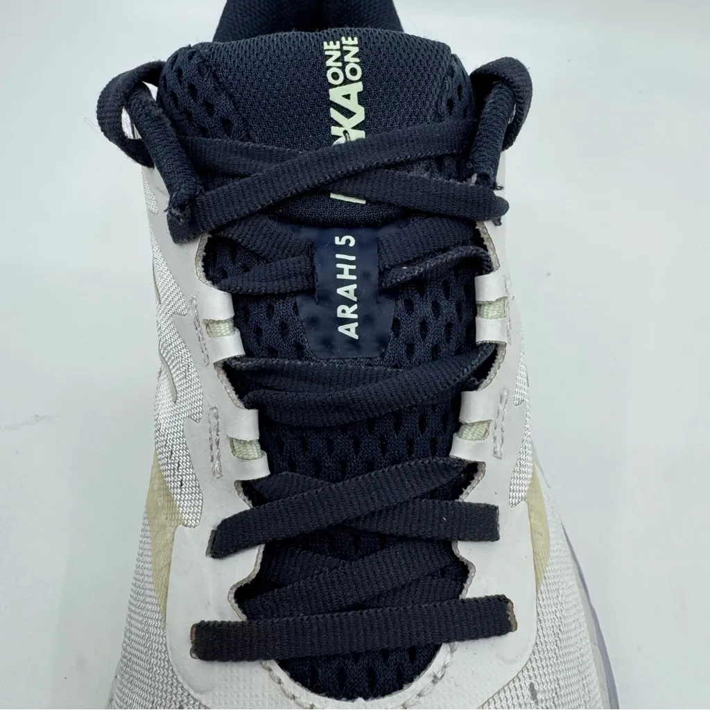 Hoka One One Arahi 5 Color Blanc De Blanc / Outer Space SZ 9.5 Women’s Wide - Image 7