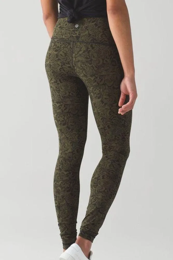 NWOT Lululemon Wunder Under Pant (Hi-Rise)
Pencil Lace Brave Olive Black - Image 2