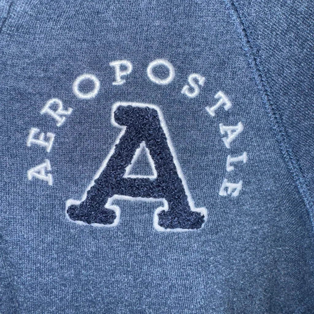Aeropostale Women’s Hoodie Full Zip Navy Vintage Y2K Size XS EUC - Image 3