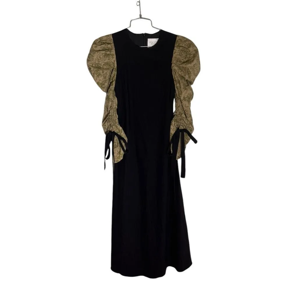 Tuckernuck HYACINTH HOUSE Black Juliet Maxi Dress with Green Printed Sleeves XS - Image 4