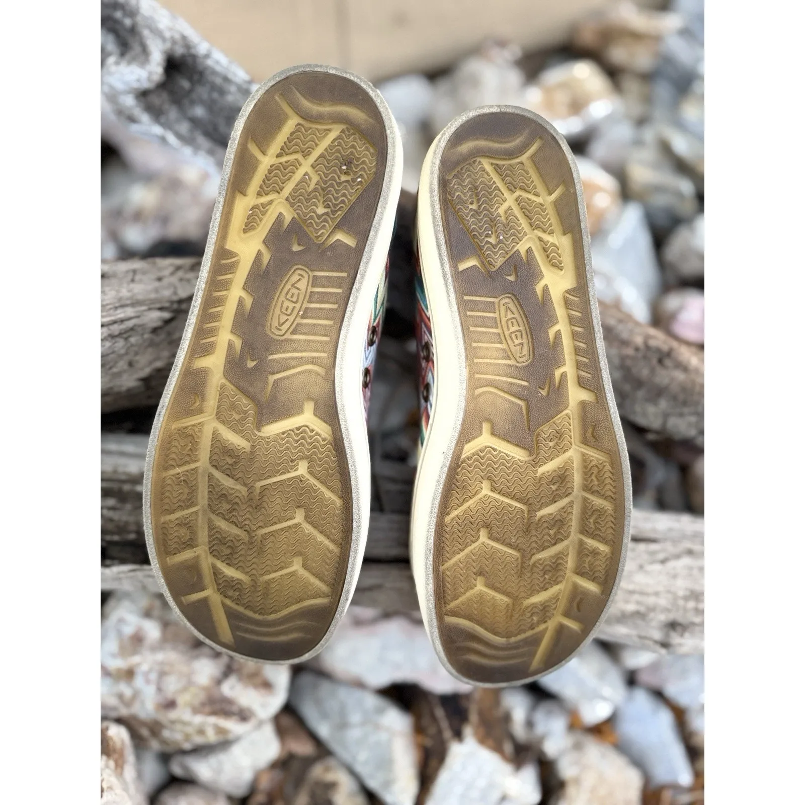 Keen‎ Elsa Shoes Womens Size 8.5 Lite Chevron Plaza Taupe Sneakers Lace Up, EUC - Image 7