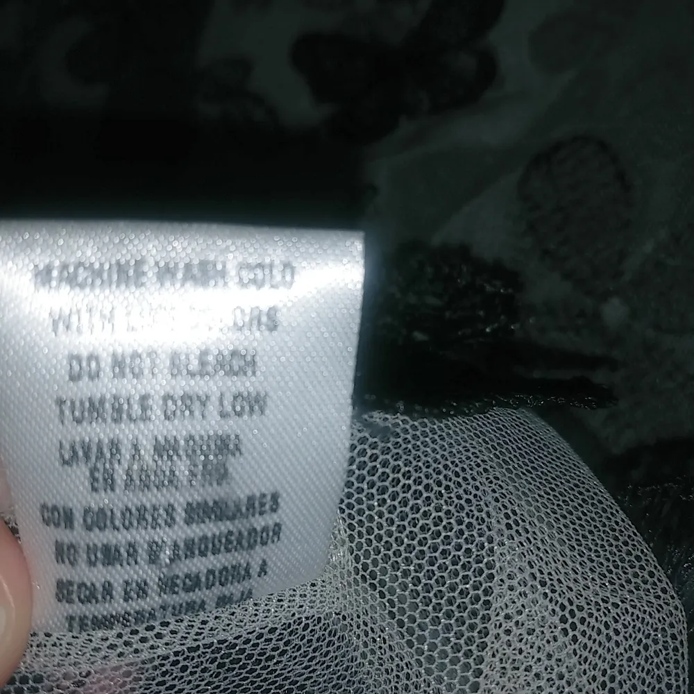 Salt M Butterfly Net Applique Puff Sleeve Crop Top Black Size M - Image 15