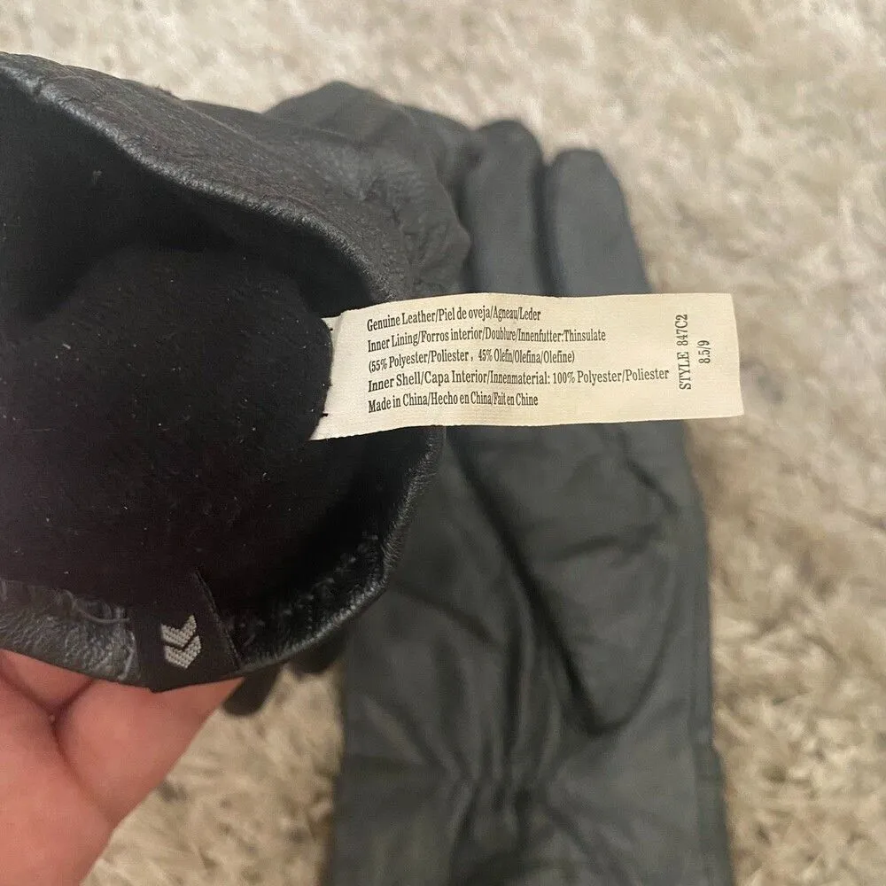 Isotoner Women's Genuine Leather Driving Gloves Charcoal Black Shimmer - Image 4