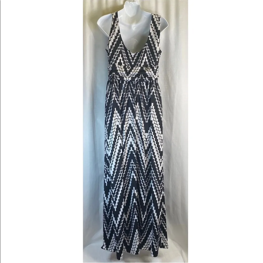 AB Studio Black & White Maxi Dress Medium - Image 9