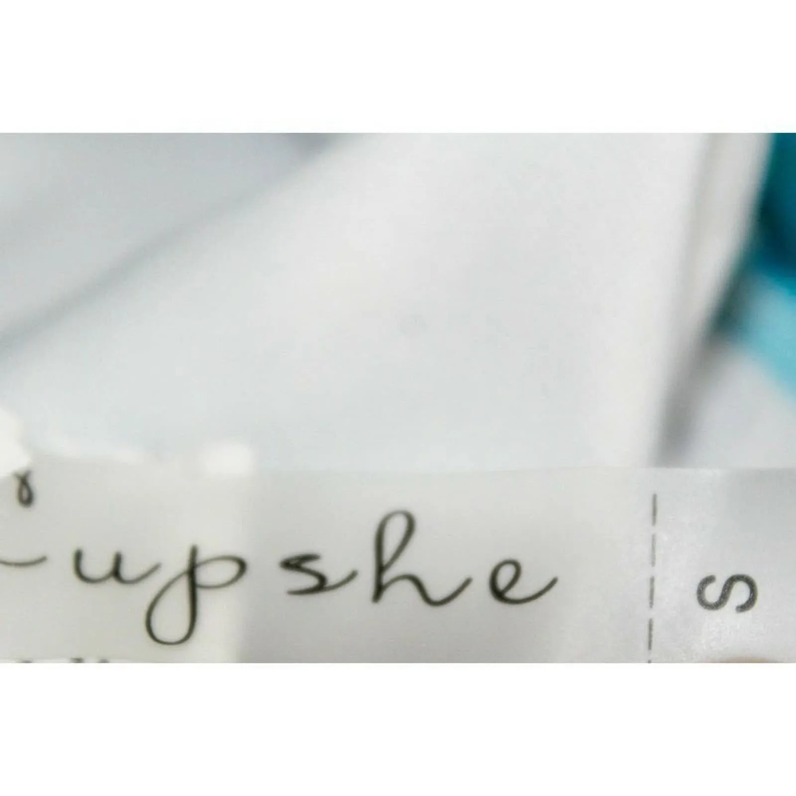 Cupshe Printed Adjustable Strap V-Neck‎ Swimsuit One Piece Tropical Blue White - Image 4